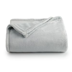 Solid Gray Supersoft Plush Throw